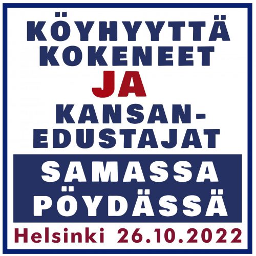 Kansanedustajat ja köyhyyttä kokeneet samassa pöydässä yleisötilaisuus 26.10.2022